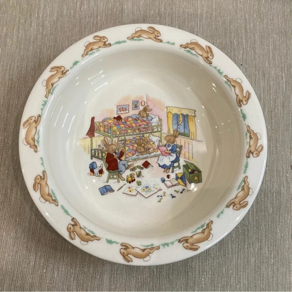 ROYAL DOULTON BUNNYKIN Fine Bone China Cereal Bowl Story Time Motif - Picture 1 of 6